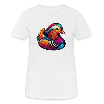 Canard mandarin - T-shirt respirant Femme - blanc - Devant - AI Model Female 172 dark (172cm)