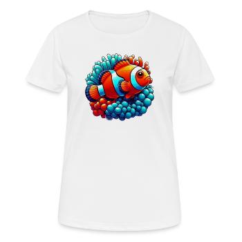 Poisson-clown - T-shirt respirant Femme - blanc - Devant - AI Model Female 172 dark (172cm)