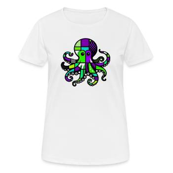 Krake - Frauen T-Shirt atmungsaktiv - Weiß - Vorne - AI Model Female 172 dark (172cm)