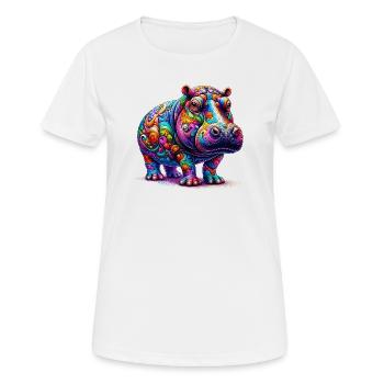 Nilpferd - Frauen T-Shirt atmungsaktiv - Weiß - Vorne - AI Model Female 172 dark (172cm)