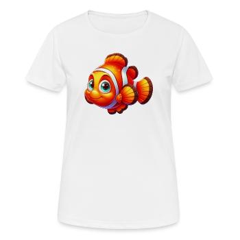 Poisson-clown - T-shirt respirant Femme - blanc - Devant - AI Model Female 172 dark (172cm)