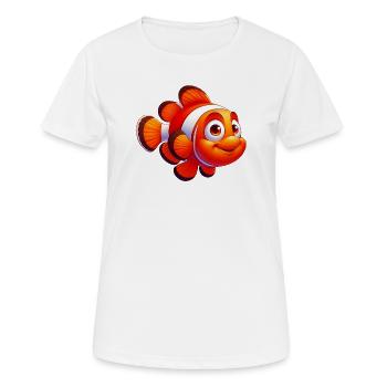 Poisson-clown - T-shirt respirant Femme - blanc - Devant - AI Model Female 172 dark (172cm)