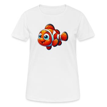 Poisson-clown - T-shirt respirant Femme - blanc - Devant - AI Model Female 172 dark (172cm)