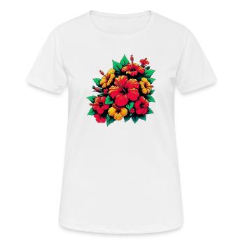 Hibiscus Flowers - Women's Breathable T-Shirt - white - Front - AI Model Female 172 dark (172cm)