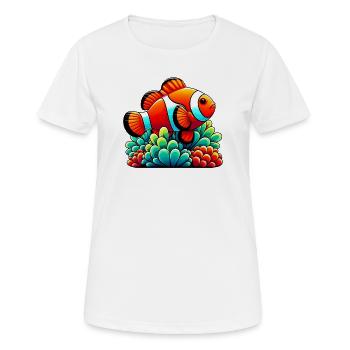 Poisson-clown - T-shirt respirant Femme - blanc - Devant - AI Model Female 172 dark (172cm)