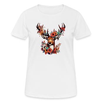 Cerf - T-shirt respirant Femme - blanc - Devant - AI Model Female 172 dark (172cm)