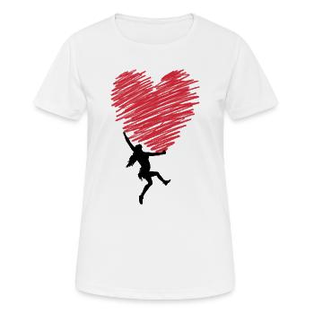 Red heart scribble in vintage look - Women's Breathable T-Shirt - white - Front - AI Model Female 172 dark (172cm)