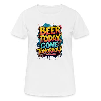 LA BIÈRE AUJOURD’HUI, DISPARUE DEMAIN - T-shirt respirant Femme - blanc - Devant - AI Model Female 172 dark (172cm)