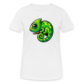 Caméléon - T-shirt respirant Femme - blanc - Devant - AI Model Female 172 dark (172cm)