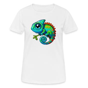 Caméléon - T-shirt respirant Femme - blanc - Devant - AI Model Female 172 dark (172cm)
