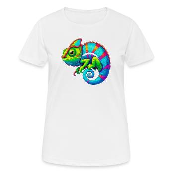 Chamäleon - Frauen T-Shirt atmungsaktiv - Weiß - Vorne - AI Model Female 172 dark (172cm)