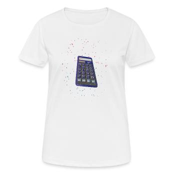 rechner calculator | Taschenrechner - Frauen T-Shirt atmungsaktiv - Weiß - Vorne - AI Model Female 172 dark (172cm)