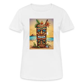 Tiki Statue - T-shirt respirant Femme - blanc - Devant - AI Model Female 172 dark (172cm)