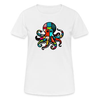 Krake - Frauen T-Shirt atmungsaktiv - Weiß - Vorne - AI Model Female 172 dark (172cm)