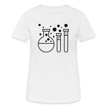 Tubes à essai d’expériences de chimie - T-shirt respirant Femme - blanc - Devant - AI Model Female 172 dark (172cm)