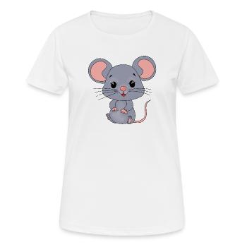 Maus Mäuse - Frauen T-Shirt atmungsaktiv - Weiß - Vorne - AI Model Female 172 dark (172cm)