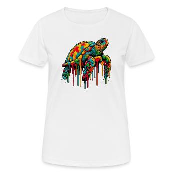 Tortue - T-shirt respirant Femme - blanc - Devant - AI Model Female 172 dark (172cm)