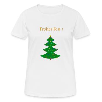 Weihnachtsbaum Frohes Fest - Frauen T-Shirt atmungsaktiv - Weiß - Vorne - AI Model Female 172 dark (172cm)