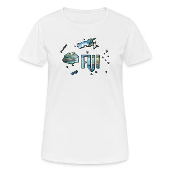 Aquarell Landkarte Fiji - Frauen T-Shirt atmungsaktiv - Weiß - Vorne - AI Model Female 172 dark (172cm)