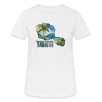 Aquarell Landkarte Tahiti - Frauen T-Shirt atmungsaktiv - Weiß - Vorne - AI Model Female 172 dark (172cm)