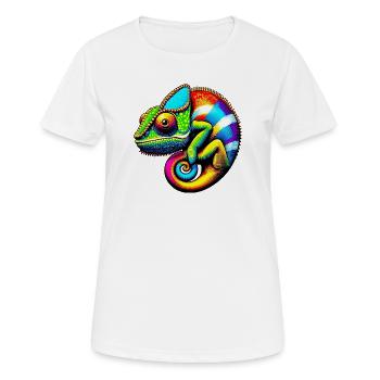 Caméléon - T-shirt respirant Femme - blanc - Devant - AI Model Female 172 dark (172cm)