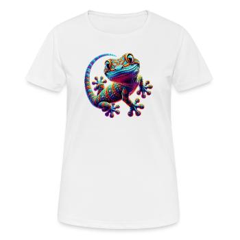 Gecko - T-shirt respirant Femme - blanc - Devant - AI Model Female 172 dark (172cm)