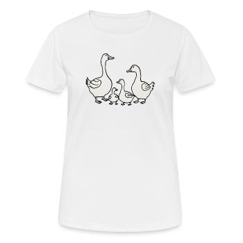 Gans - Frauen T-Shirt atmungsaktiv - Weiß - Vorne - AI Model Female 172 dark (172cm)