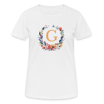 G Monogram, Couronne de fleurs, Personnalisable - T-shirt respirant Femme - blanc - Devant - AI Model Female 172 dark (172cm)