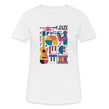 Colorful music-themed design - Women's Breathable T-Shirt - white - Front - AI Model Female 172 dark (172cm)