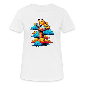 Giraffe with head in cloud clouds - Women's Breathable T-Shirt - white - Front - AI Model Female 172 dark (172cm)