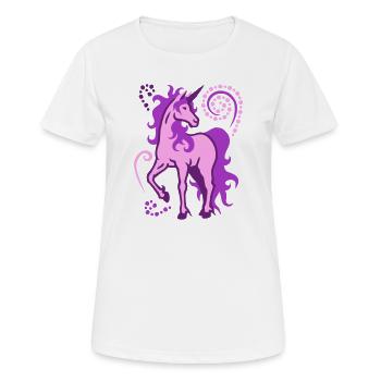 Einhorn individuell 3farbig SVG - Frauen T-Shirt atmungsaktiv - Weiß - Vorne - AI Model Female 172 dark (172cm)