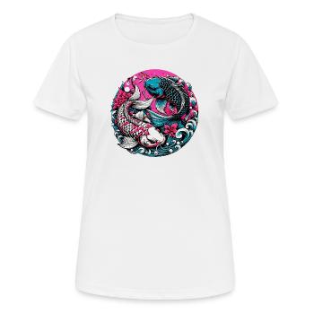 Koi-Karpfen - Frauen T-Shirt atmungsaktiv - Weiß - Vorne - AI Model Female 172 dark (172cm)
