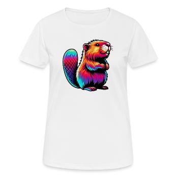 Bieber - Frauen T-Shirt atmungsaktiv - Weiß - Vorne - AI Model Female 172 dark (172cm)