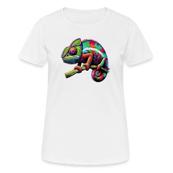 Caméléon - T-shirt respirant Femme - blanc - Devant - AI Model Female 172 dark (172cm)