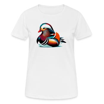 Canard mandarin - T-shirt respirant Femme - blanc - Devant - AI Model Female 172 dark (172cm)