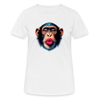 Baiser de singe - T-shirt respirant Femme - blanc - Devant - AI Model Female 172 dark (172cm)