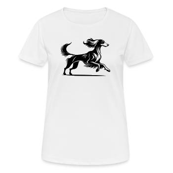 Saluki - Frauen T-Shirt atmungsaktiv - Weiß - Vorne - AI Model Female 172 dark (172cm)