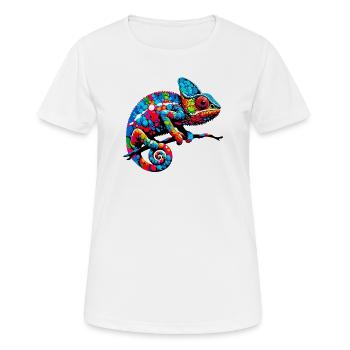 Caméléon - T-shirt respirant Femme - blanc - Devant - AI Model Female 172 dark (172cm)