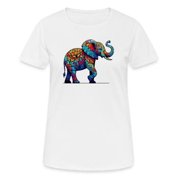 Éléphant - T-shirt respirant Femme - blanc - Devant - AI Model Female 172 dark (172cm)