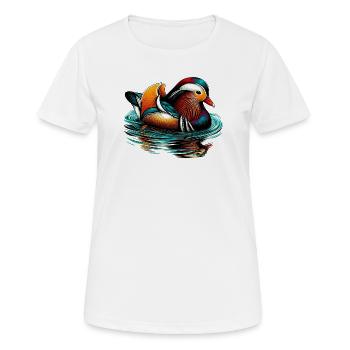 Canard mandarin - T-shirt respirant Femme - blanc - Devant - AI Model Female 172 dark (172cm)