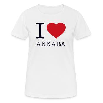 I LOVE ANKARA - Frauen T-Shirt atmungsaktiv - Weiß - Vorne - AI Model Female 172 dark (172cm)