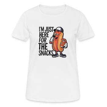 Football - Lustig Je suis juste là pour les collations - T-shirt respirant Femme - blanc - Devant - AI Model Female 172 dark (172cm)