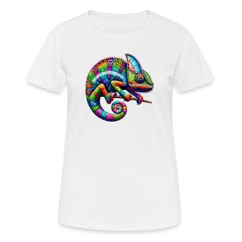 Chamäleon - Frauen T-Shirt atmungsaktiv - Weiß - Vorne - AI Model Female 172 dark (172cm)