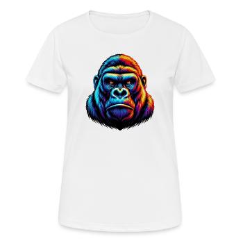 Gorilla - Frauen T-Shirt atmungsaktiv - Weiß - Vorne - AI Model Female 172 dark (172cm)