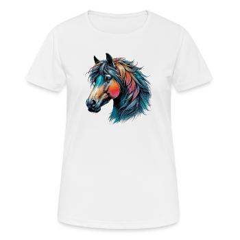 Cheval - T-shirt respirant Femme - blanc - Devant - AI Model Female 172 dark (172cm)