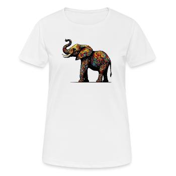 Éléphant - T-shirt respirant Femme - blanc - Devant - AI Model Female 172 dark (172cm)
