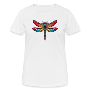 Libelle - Frauen T-Shirt atmungsaktiv - Weiß - Vorne - AI Model Female 172 dark (172cm)