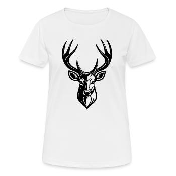 DEER HEAD - Women's Breathable T-Shirt - white - Front - AI Model Female 172 dark (172cm)
