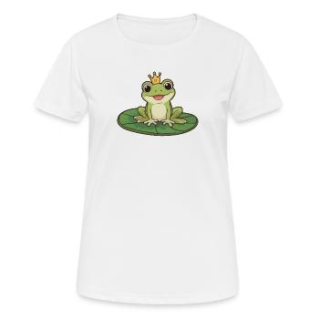 Prince Grenouille sur le Nénuphar - T-shirt respirant Femme - blanc - Devant - AI Model Female 172 dark (172cm)