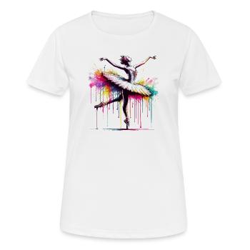 Balletttänzerin mit Tutu - Frauen T-Shirt atmungsaktiv - Weiß - Vorne - AI Model Female 172 dark (172cm)